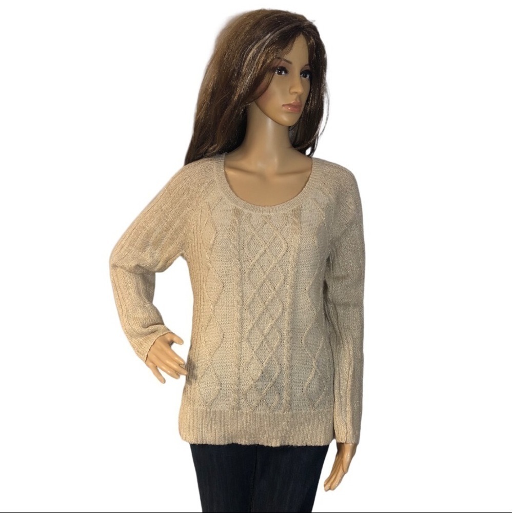 APT. 9 TAN METALLIC SWEATER